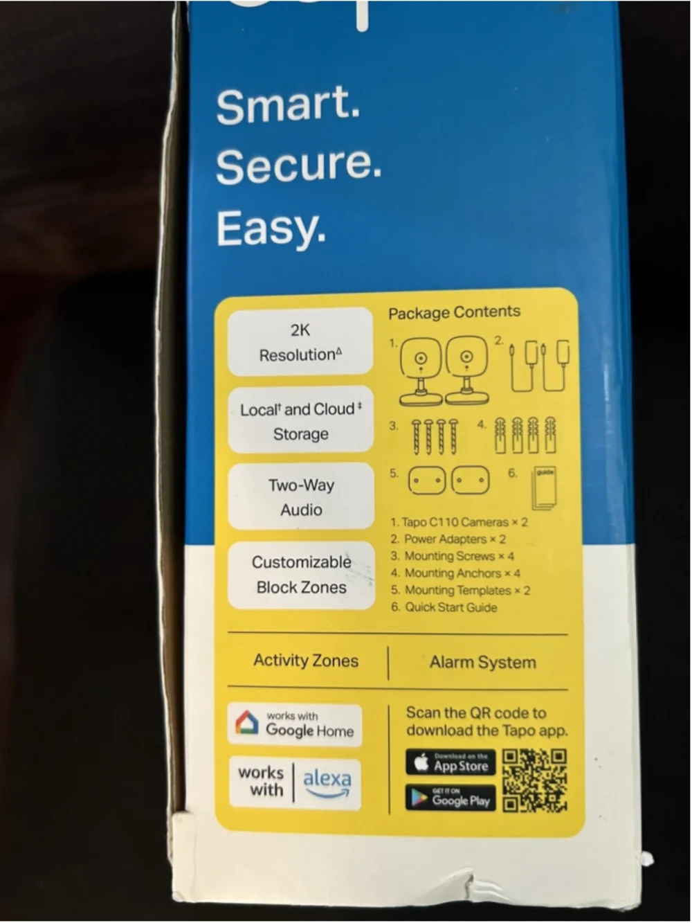 Tapo Home Security Wi Fi Camera 2k Resolution 2 pack Tapo C110 tp-link